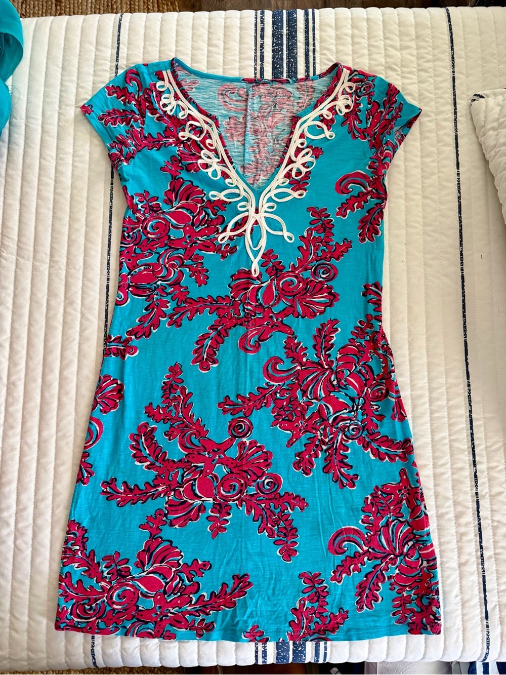 Lilly Pulitzer Turquoise & Fuchsia Floral Top